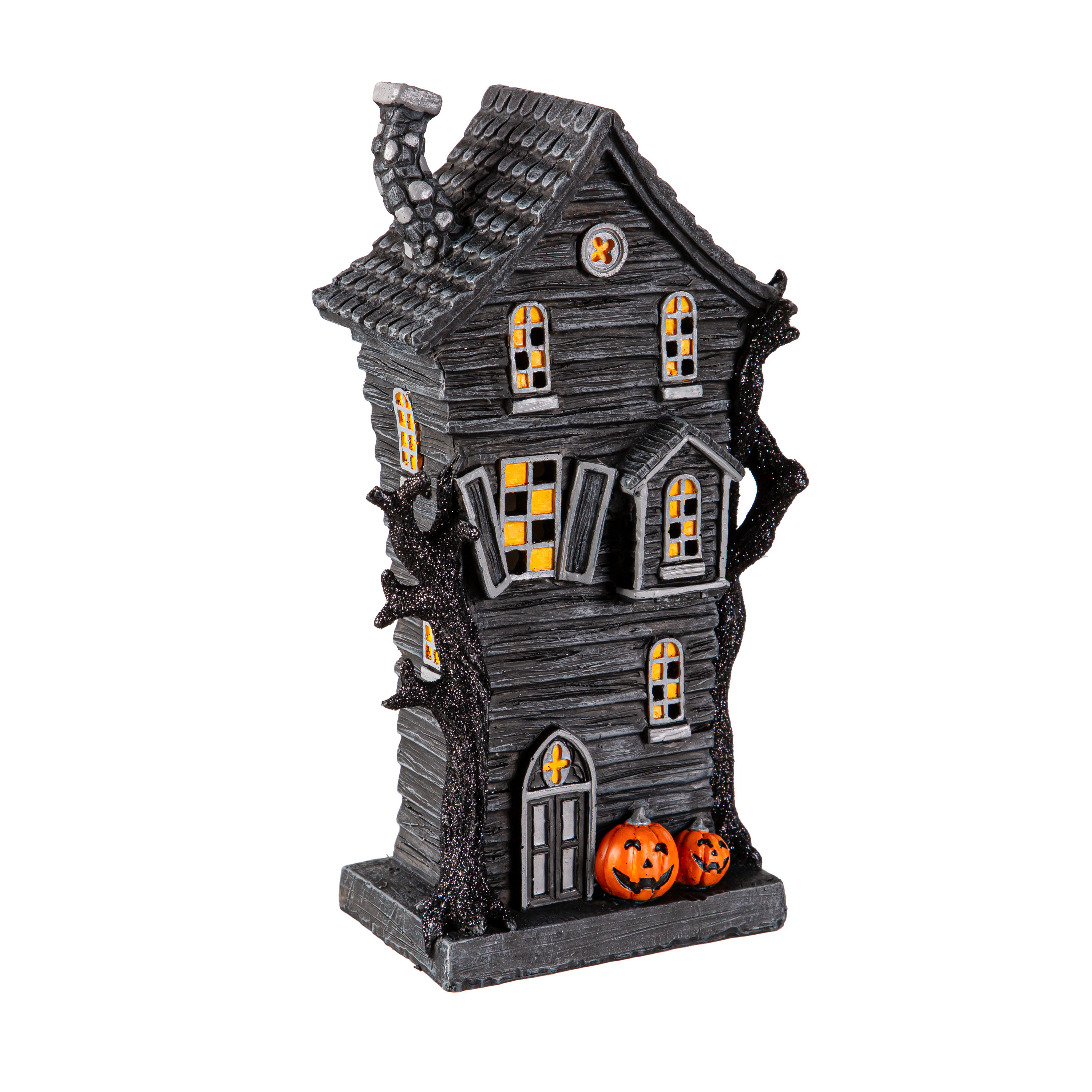 The Holiday Aisle® 10.75" LED Resin Haunted House Tabletop Décor Wayfair